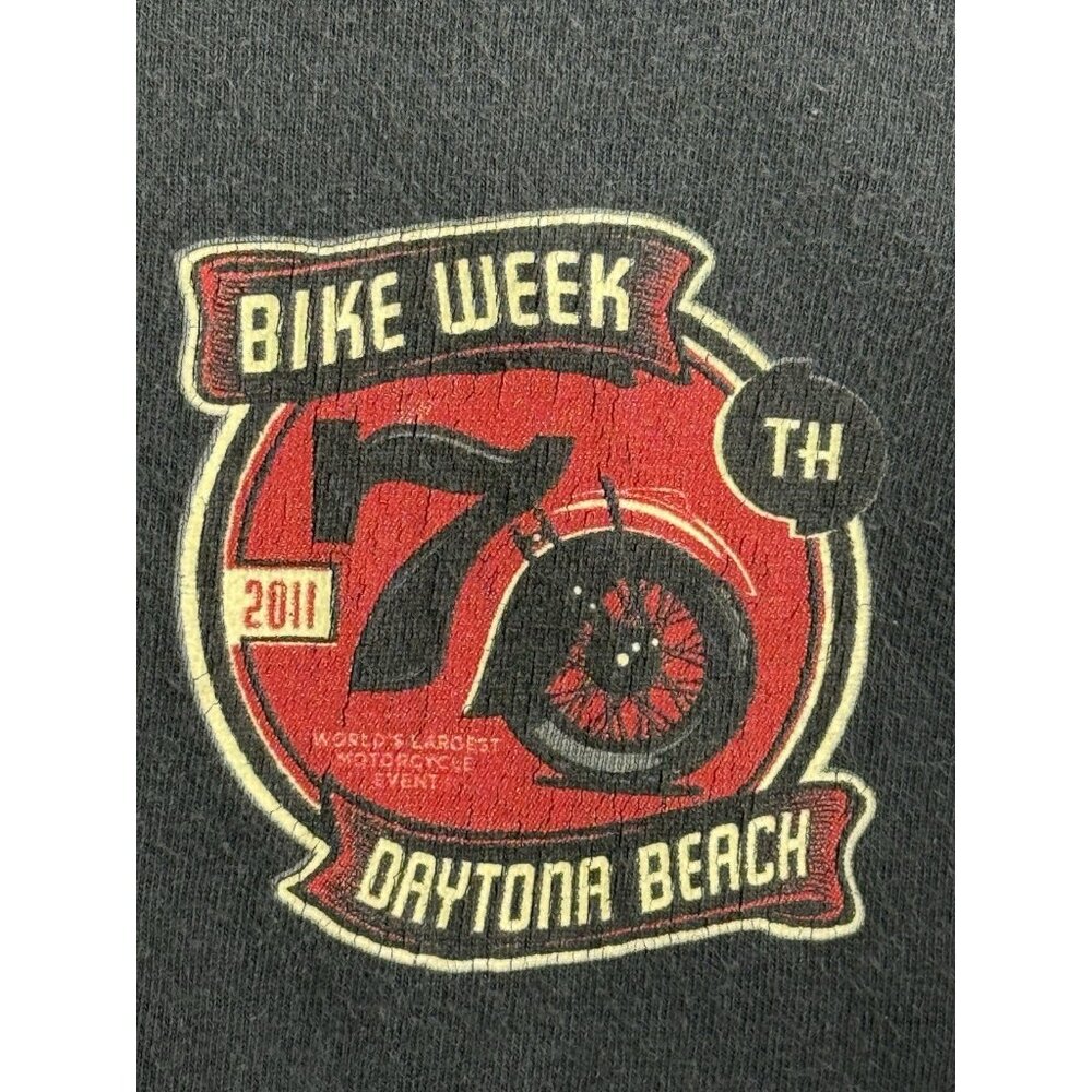 Harley-Davidson Daytona Beach Bike Week 70th Anniversary 2011 T-Shirt Sz Large - Picture 3 of 11